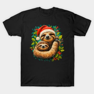 Father And Child Or Mother And Child Sloth Christmas T-Shirt
